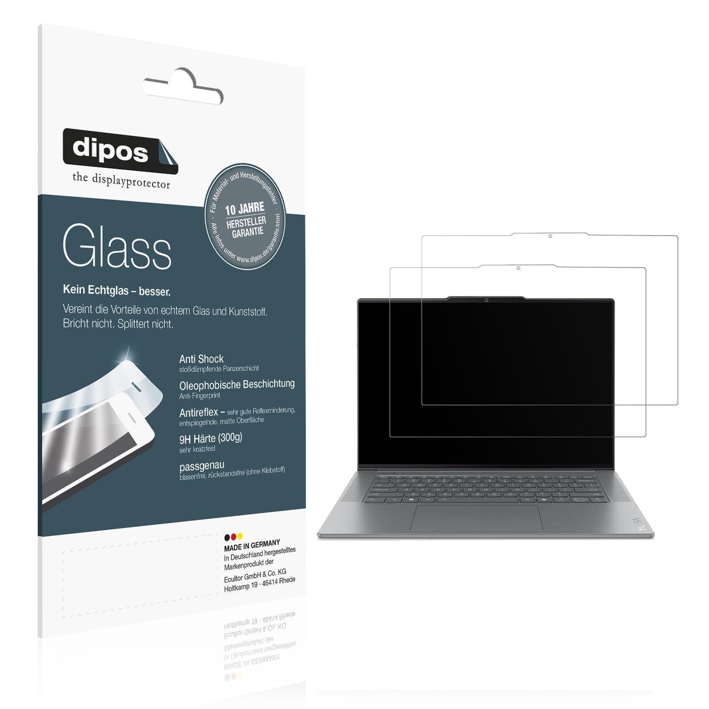 2x 9H Schutzfolie matt für Lenovo Yoga Slim 7 15IL (1)