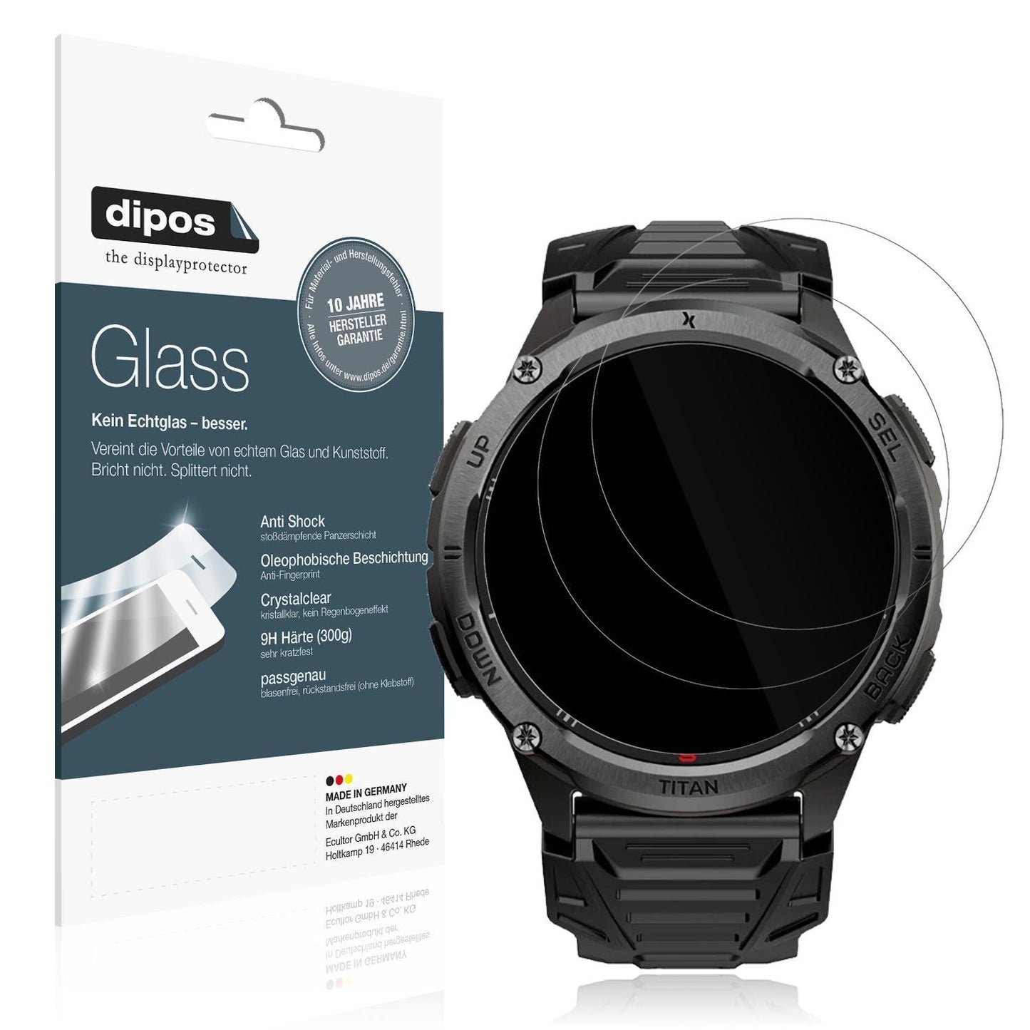2x 9H Schutzfolie für MaxCom Titan Chronos GPS Pan (1)
