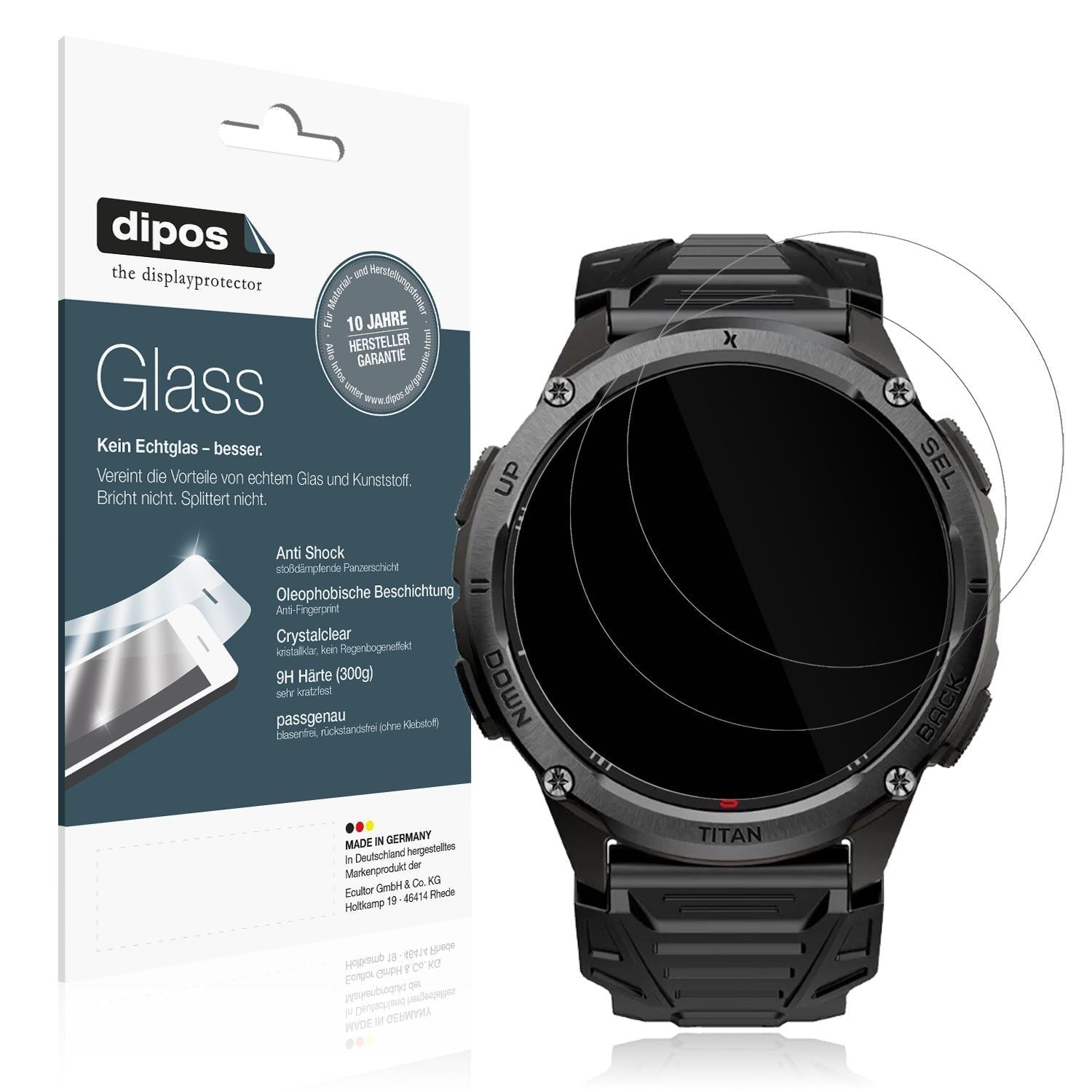 2x 9H Schutzfolie für MaxCom Titan Chronos GPS Pan (1)
