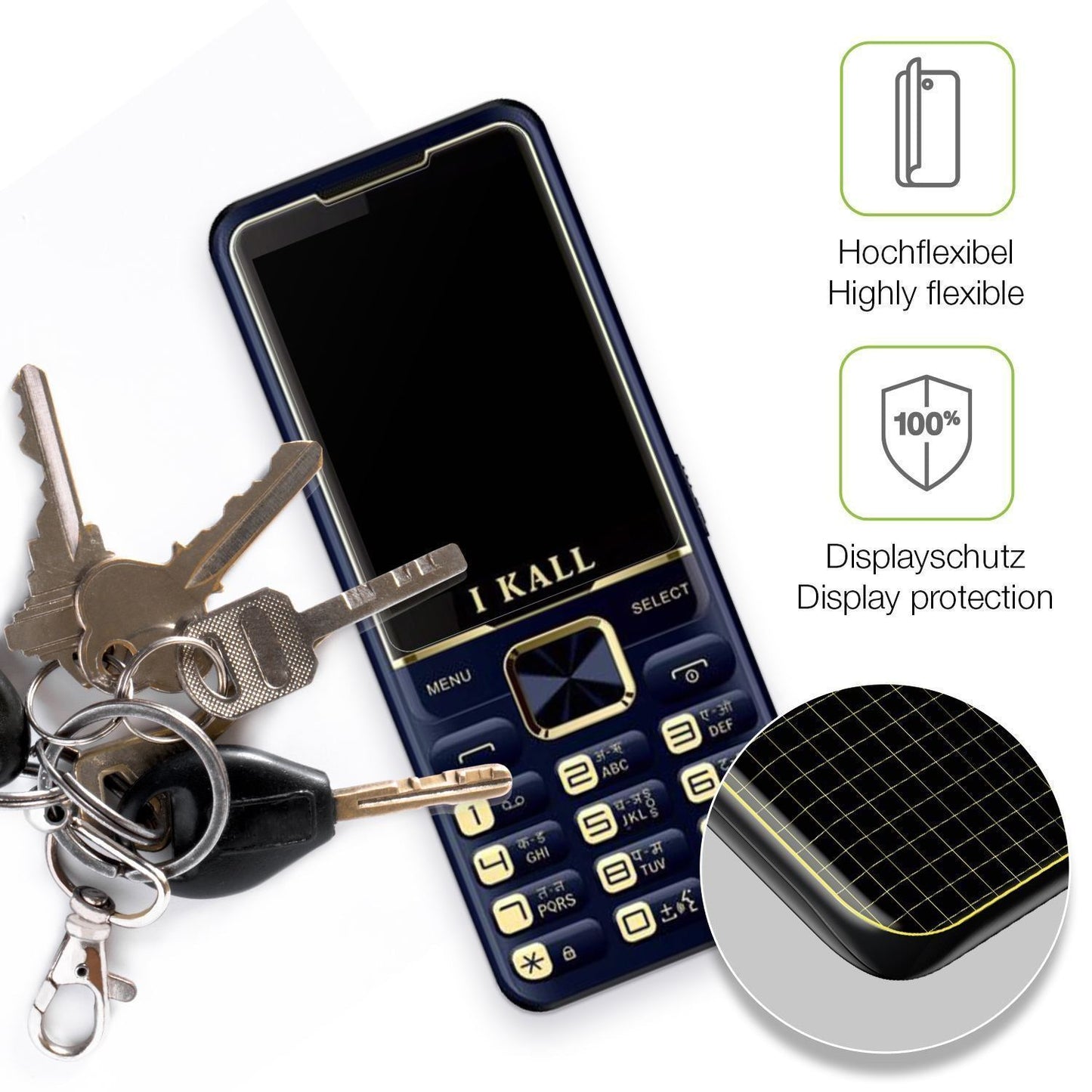 2x Full Cover Schutzfolie matt für I Kall K20 Pro (3)