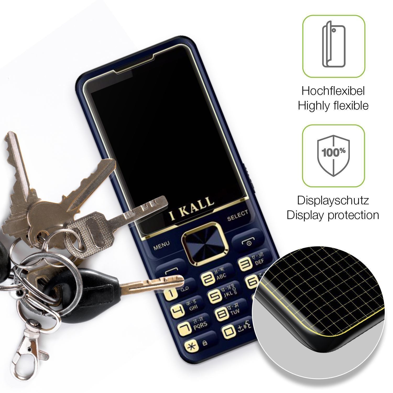 2x Full Cover Schutzfolie matt für I Kall K20 Pro (3)