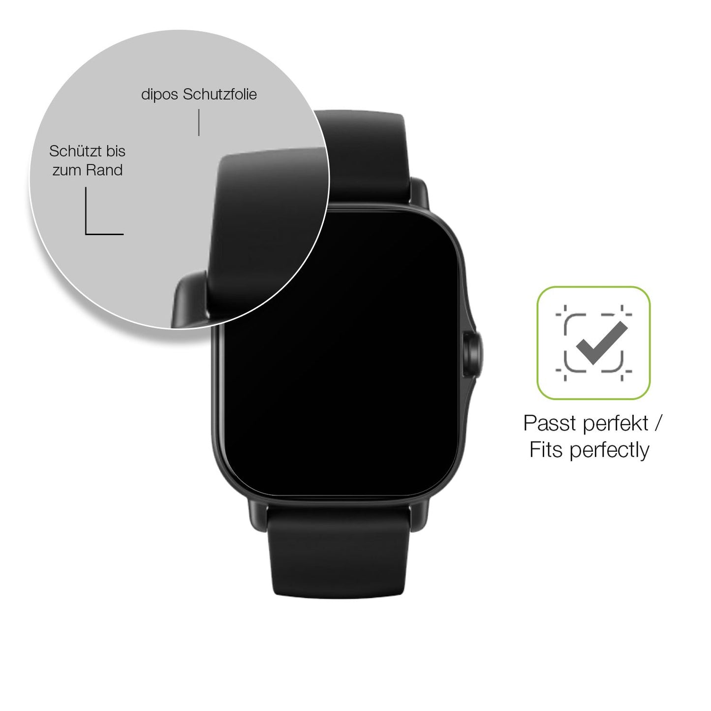 2x Full Cover Schutzfolie matt für Amazfit Gts 2e (6)