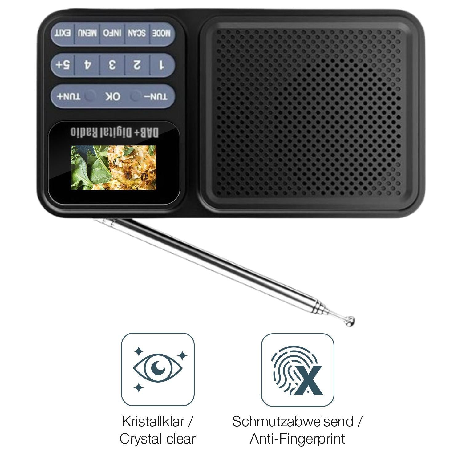 2x Schutzfolie klar für Gallypek DAB Radio Display (4)