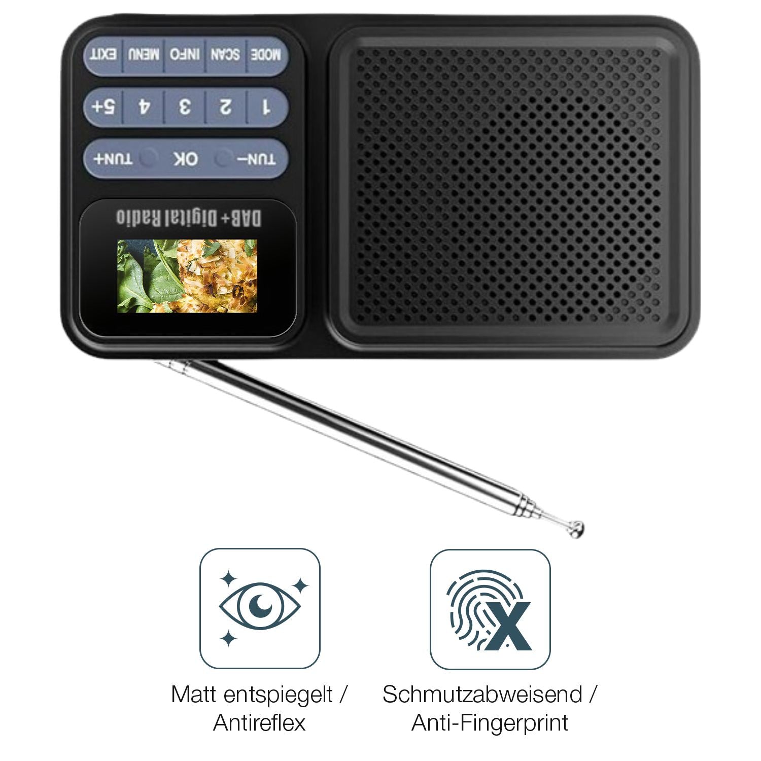 2x 9H Schutzfolie matt für Gallypek DAB Radio Panz (5)