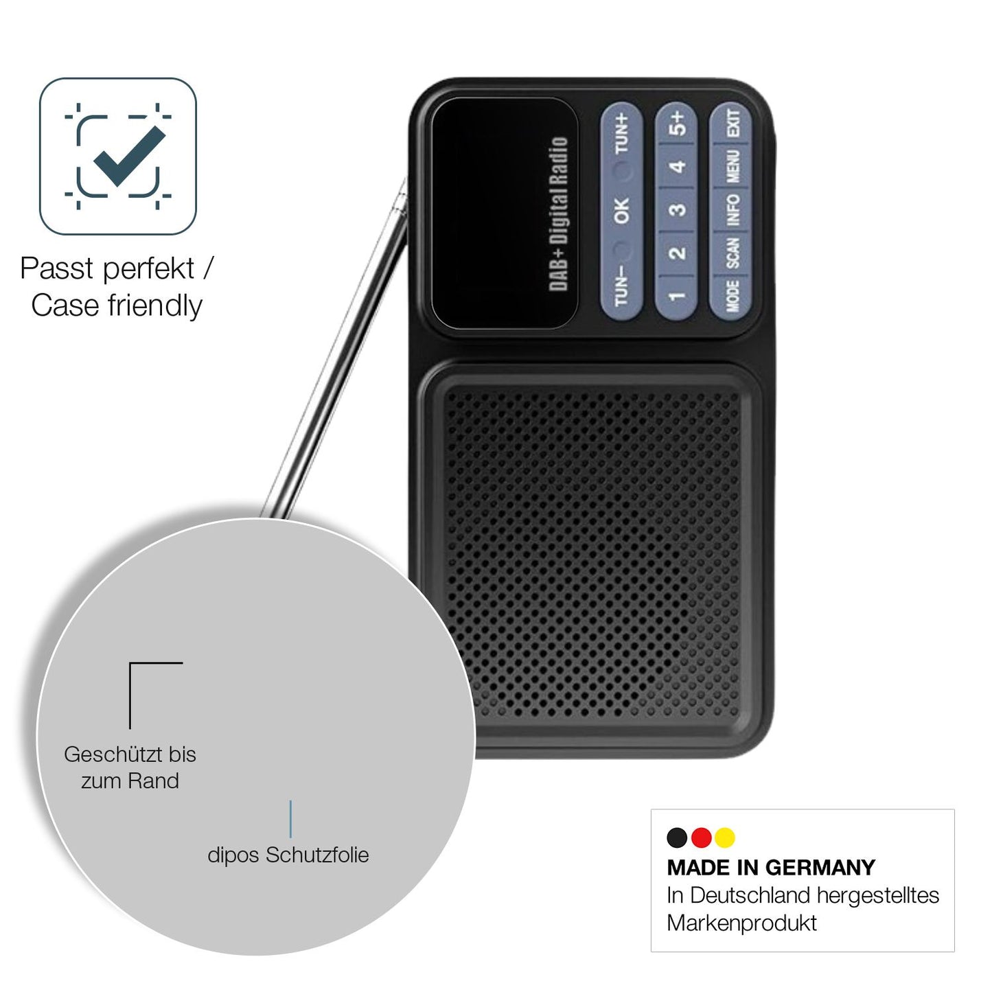 2x 9H Schutzfolie matt für Gallypek DAB Radio Panz (6)