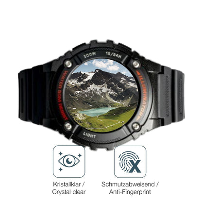 6x Schutzfolie klar für Casio W-2016H-1AV Rund Dis (4)