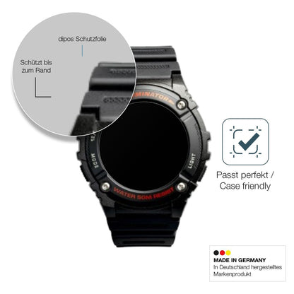 2x 9H Schutzfolie matt für Casio W-2016H-1AV Rund  (6)