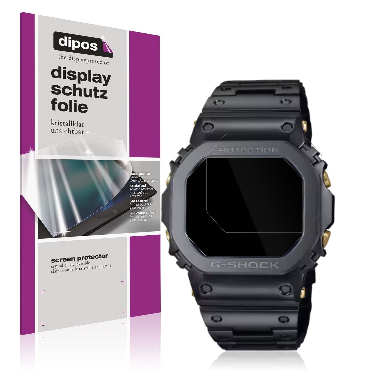6x Schutzfolie klar für Casio W-216H-1AV Eckig Dis (1)
