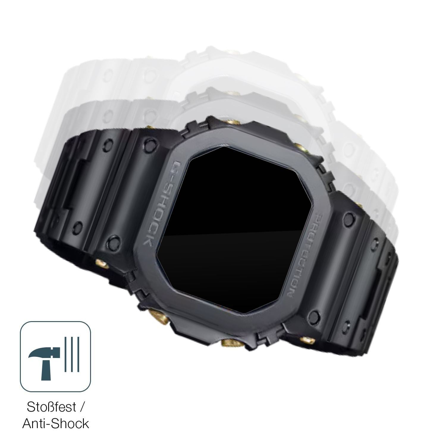 2x 9H Schutzfolie für Casio W-216H-1AV Eckig Panze (4)