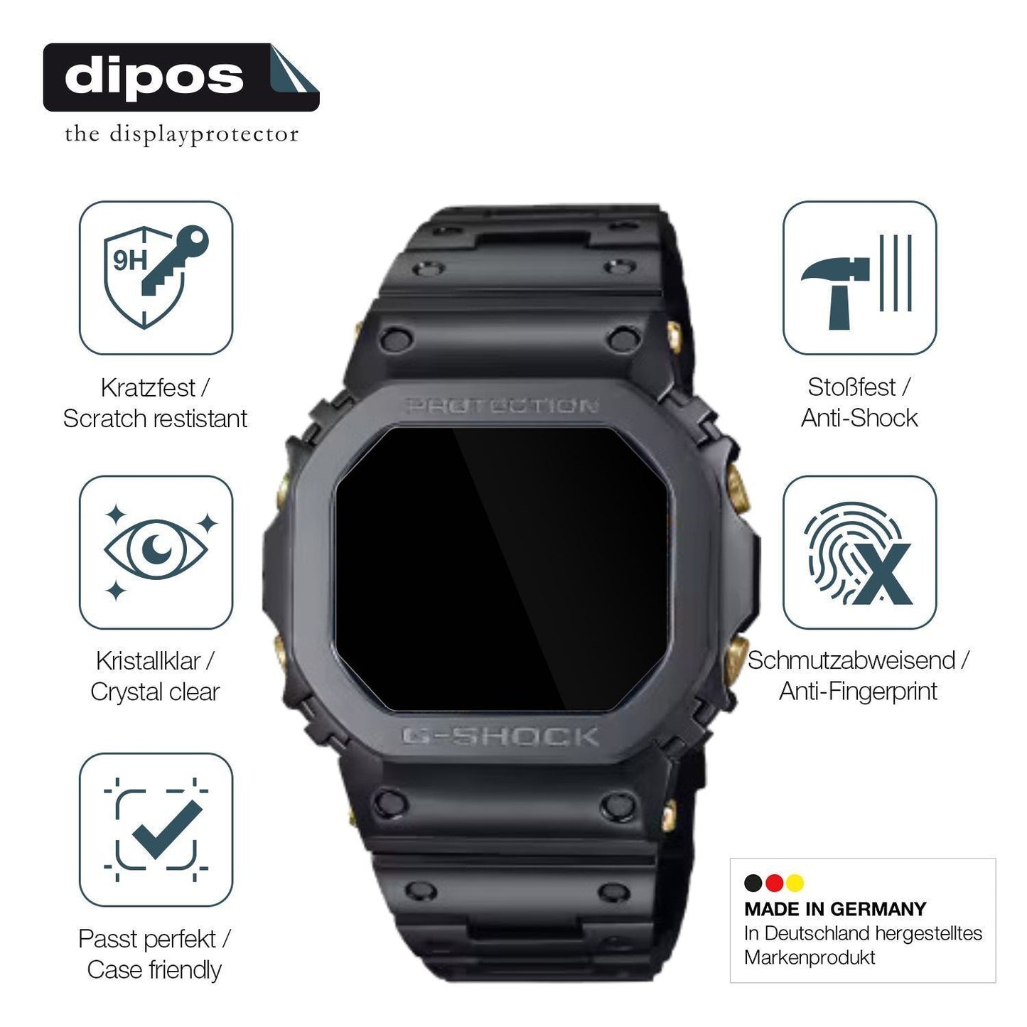 2x 9H Schutzfolie für Casio W-216H-1AV Eckig Panze (7)