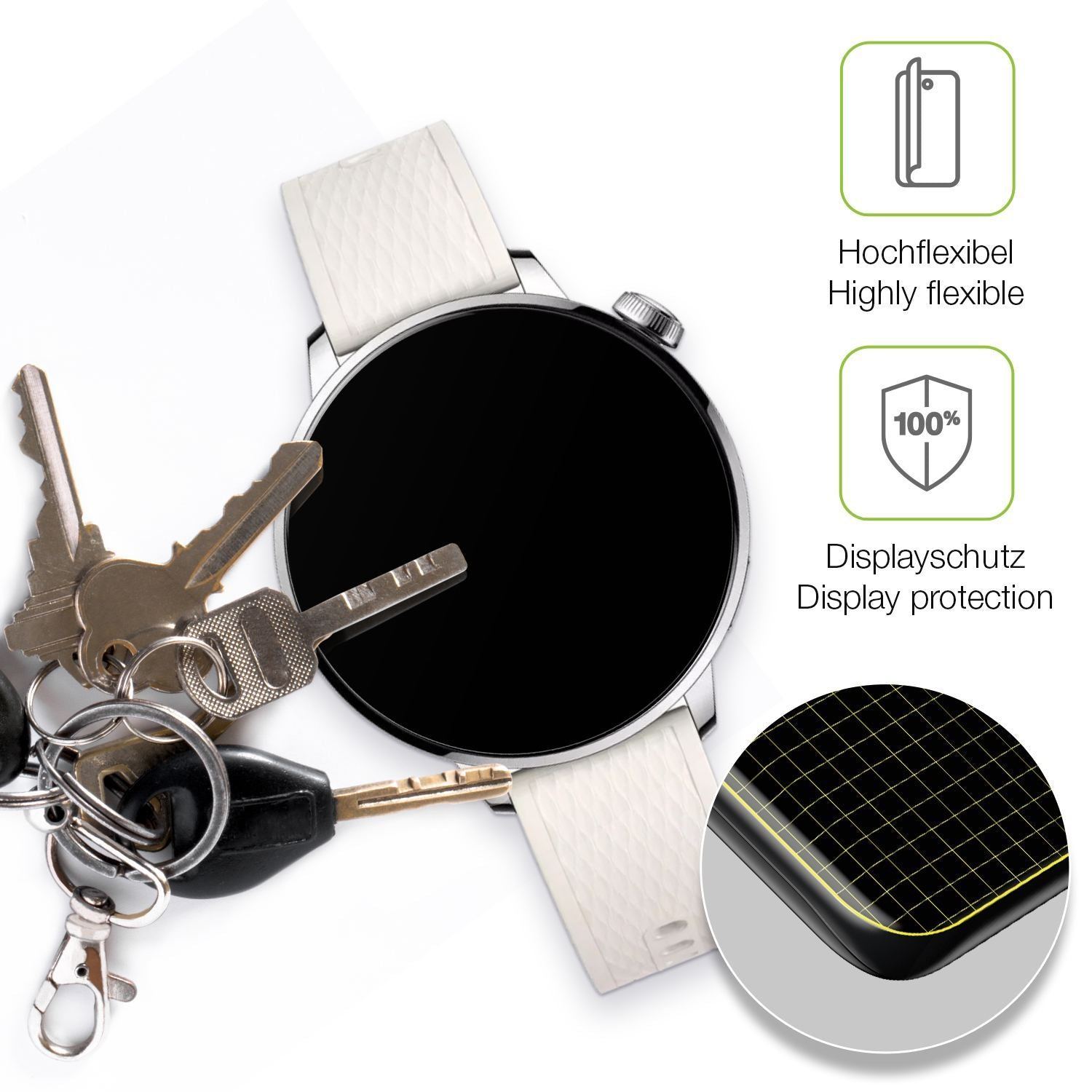2x Full Cover Schutzfolie matt für Oppo Watch X2 M (3)