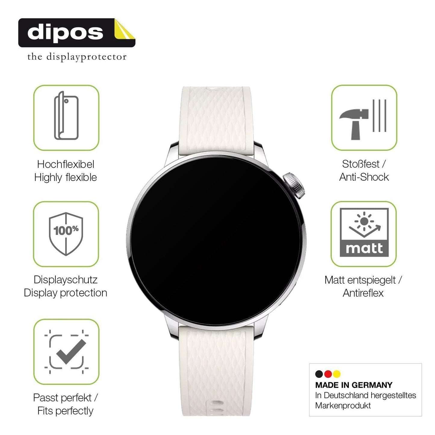 2x Full Cover Schutzfolie matt für Oppo Watch X2 M (7)