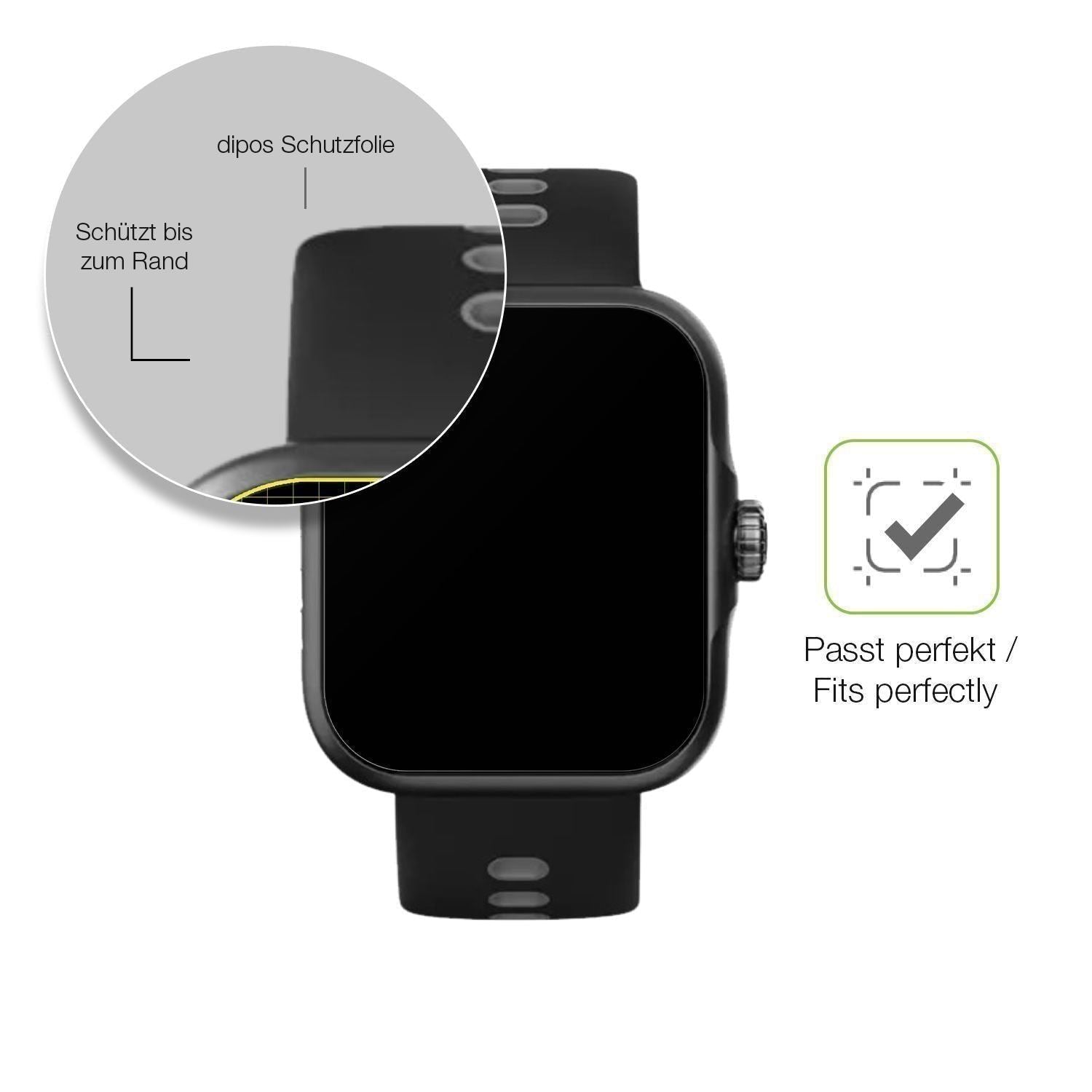 2x Full Cover Schutzfolie matt für CW Watch S1 (6)