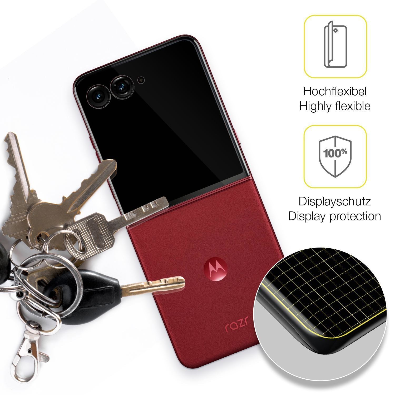 2x 3D Full Cover Schutzfolie für Motorola Razr 60  (3)