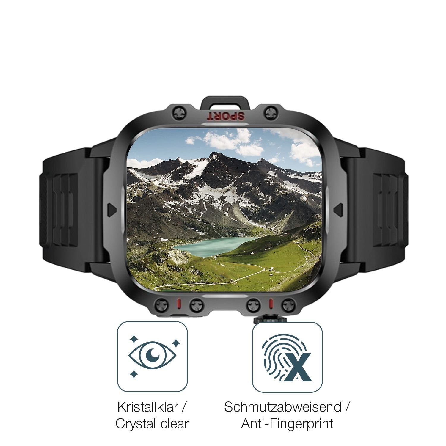 6x Schutzfolie klar für Sanorum QX11 GR 1.96 Zoll  (4)