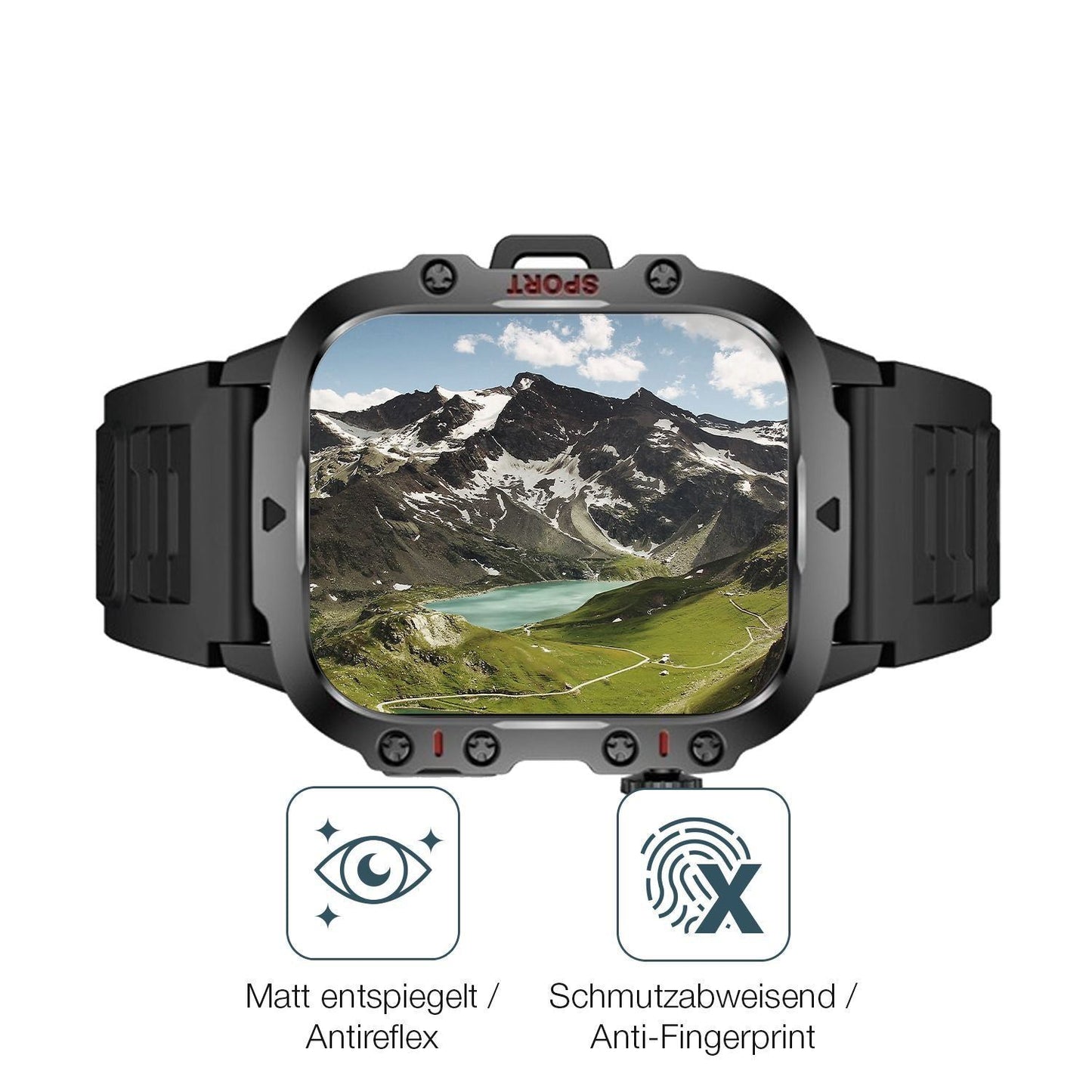 2x 9H Schutzfolie matt für Sanorum QX11 GR 1.96 Zo (5)