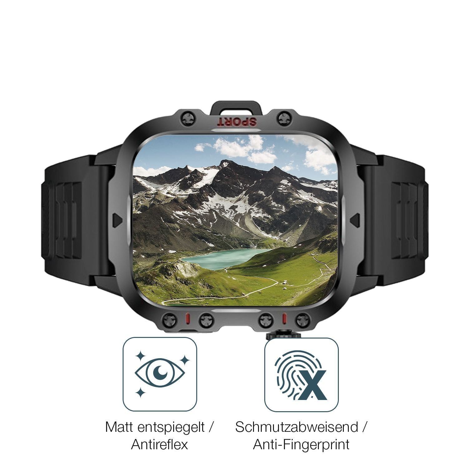 2x 9H Schutzfolie matt für Sanorum QX11 GR 1.96 Zo (5)