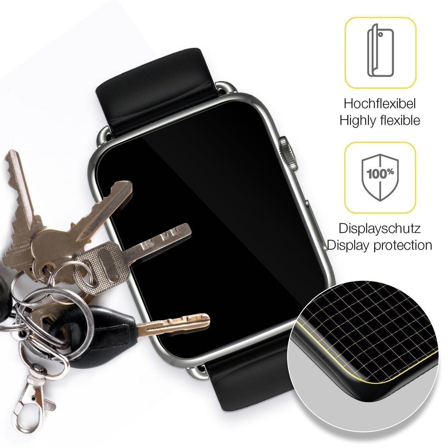 2x 3D Full Cover Schutzfolie für Smartwatch DM20 1 (3)