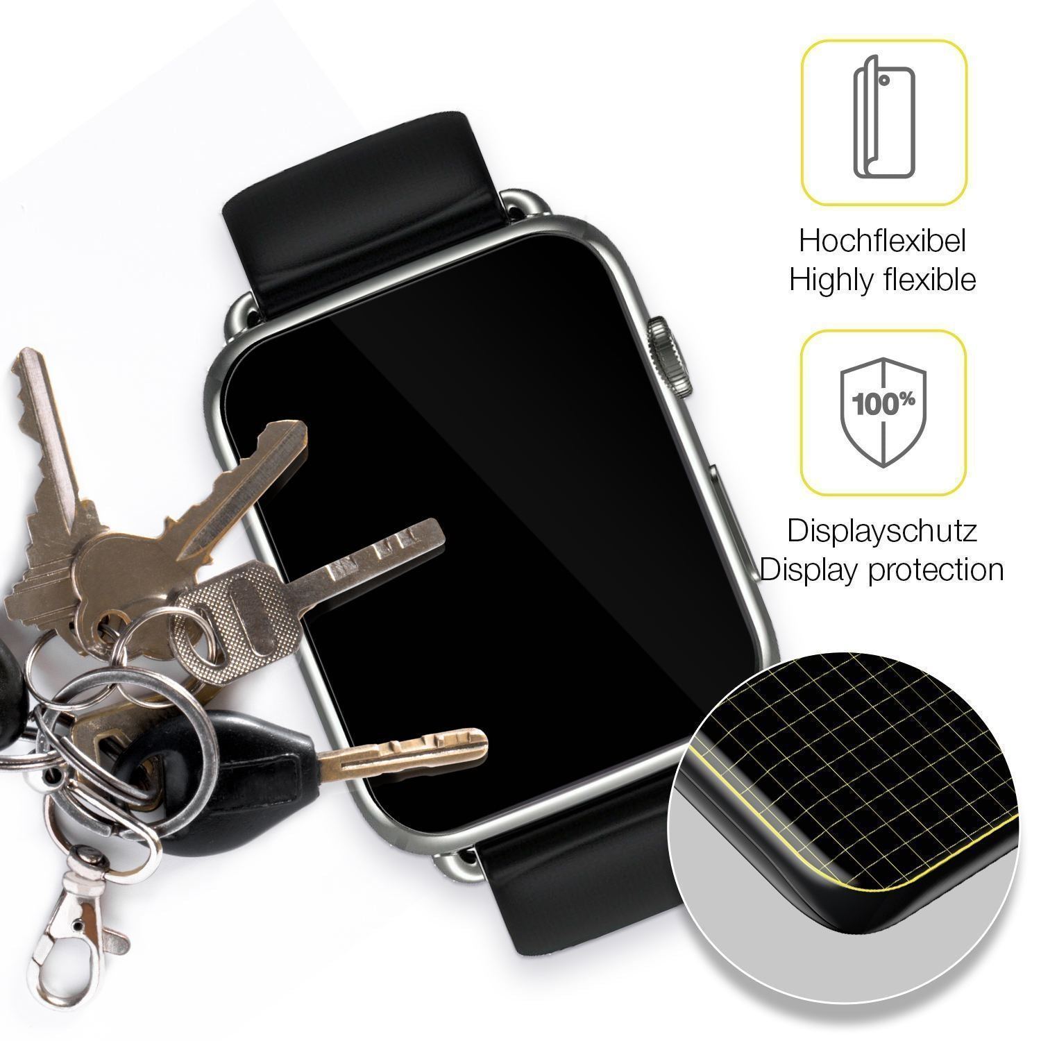 2x 3D Full Cover Schutzfolie für Smartwatch DM20 1 (3)