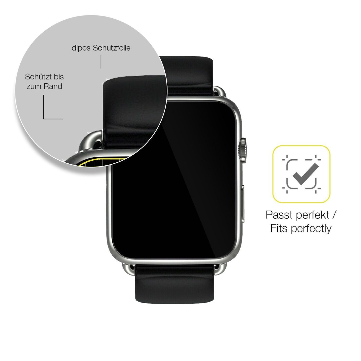 2x 3D Full Cover Schutzfolie für Smartwatch DM20 1 (6)