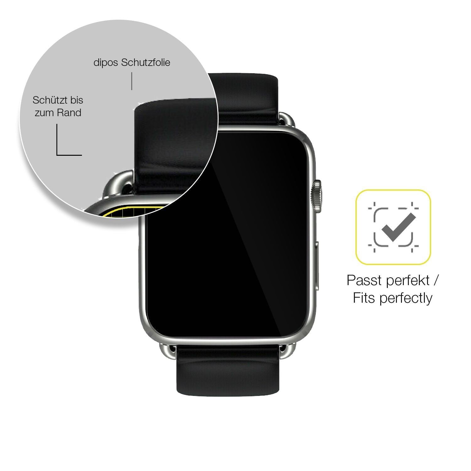 2x 3D Full Cover Schutzfolie für Smartwatch DM20 1 (6)