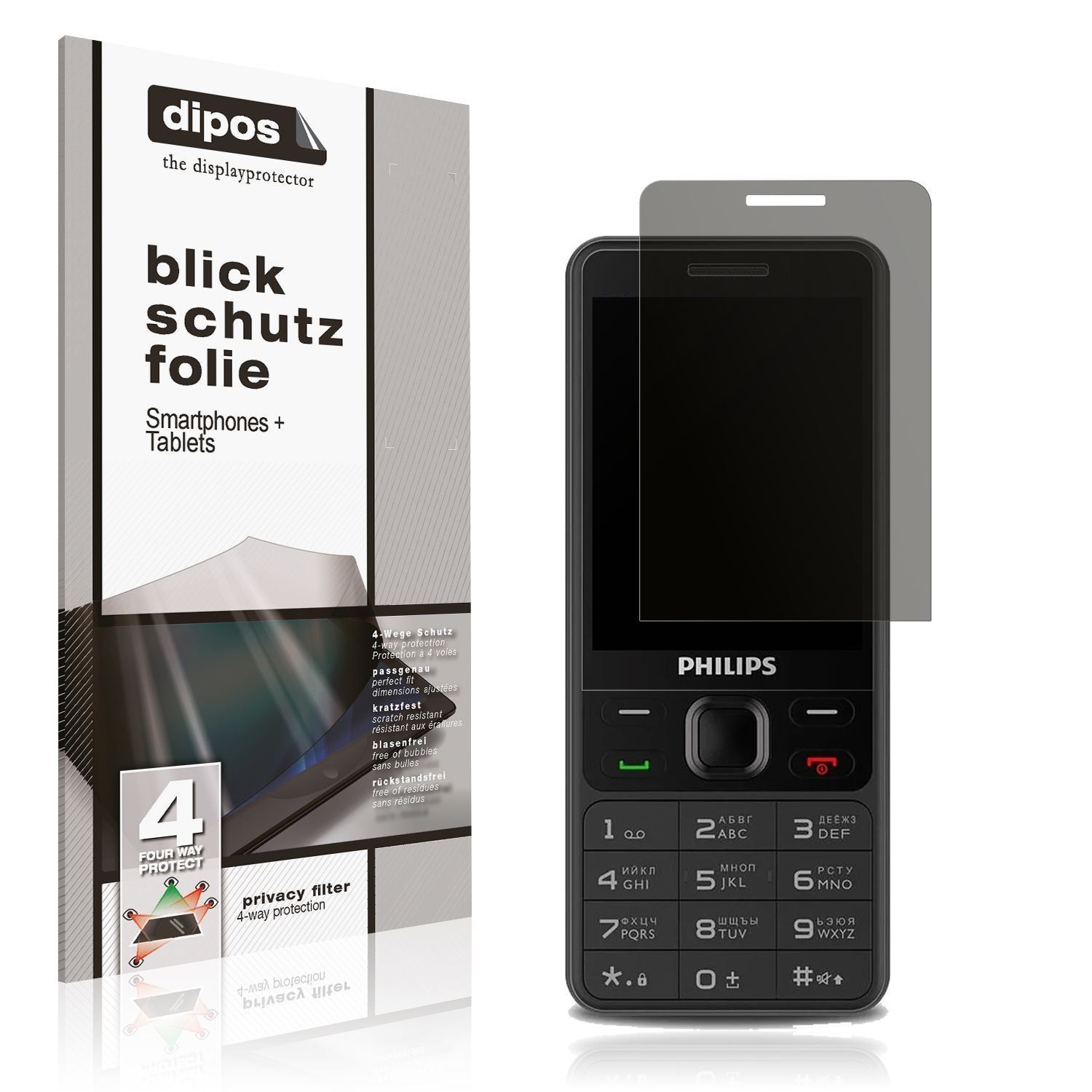 Blickschutzfolie für Philips Xenium E185 matt Schu (1)