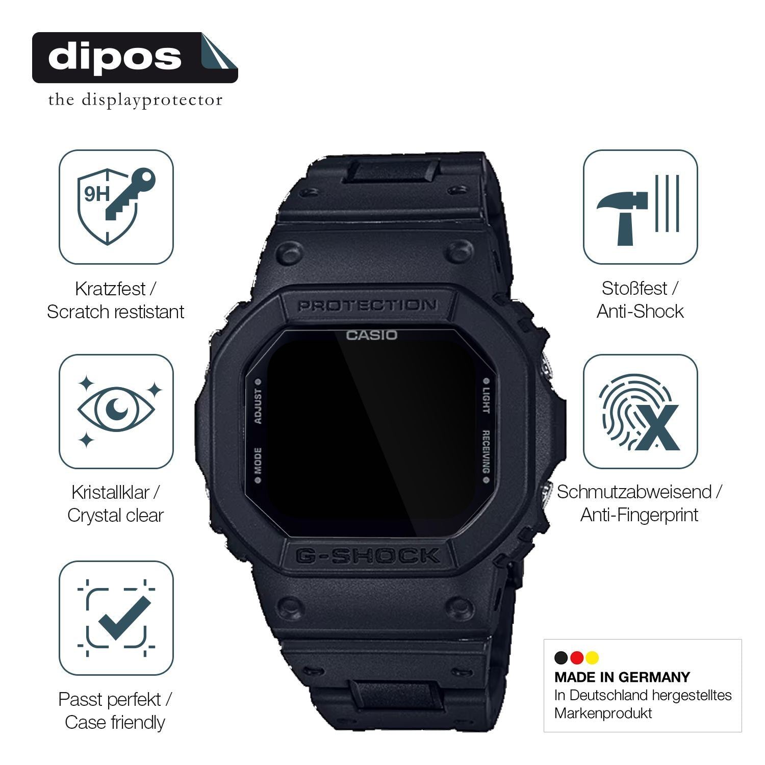 2x 9H Schutzfolie für Casio G-Shock GW-B5600BC-1B  (7)