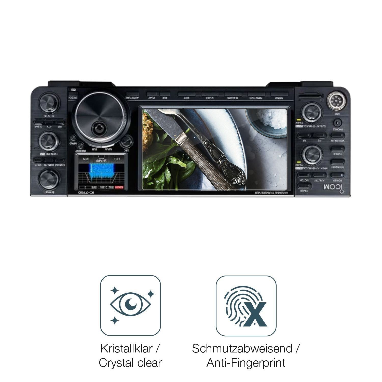 2x Schutzfolie klar für Icom IC-7760 Display-Schut (4)