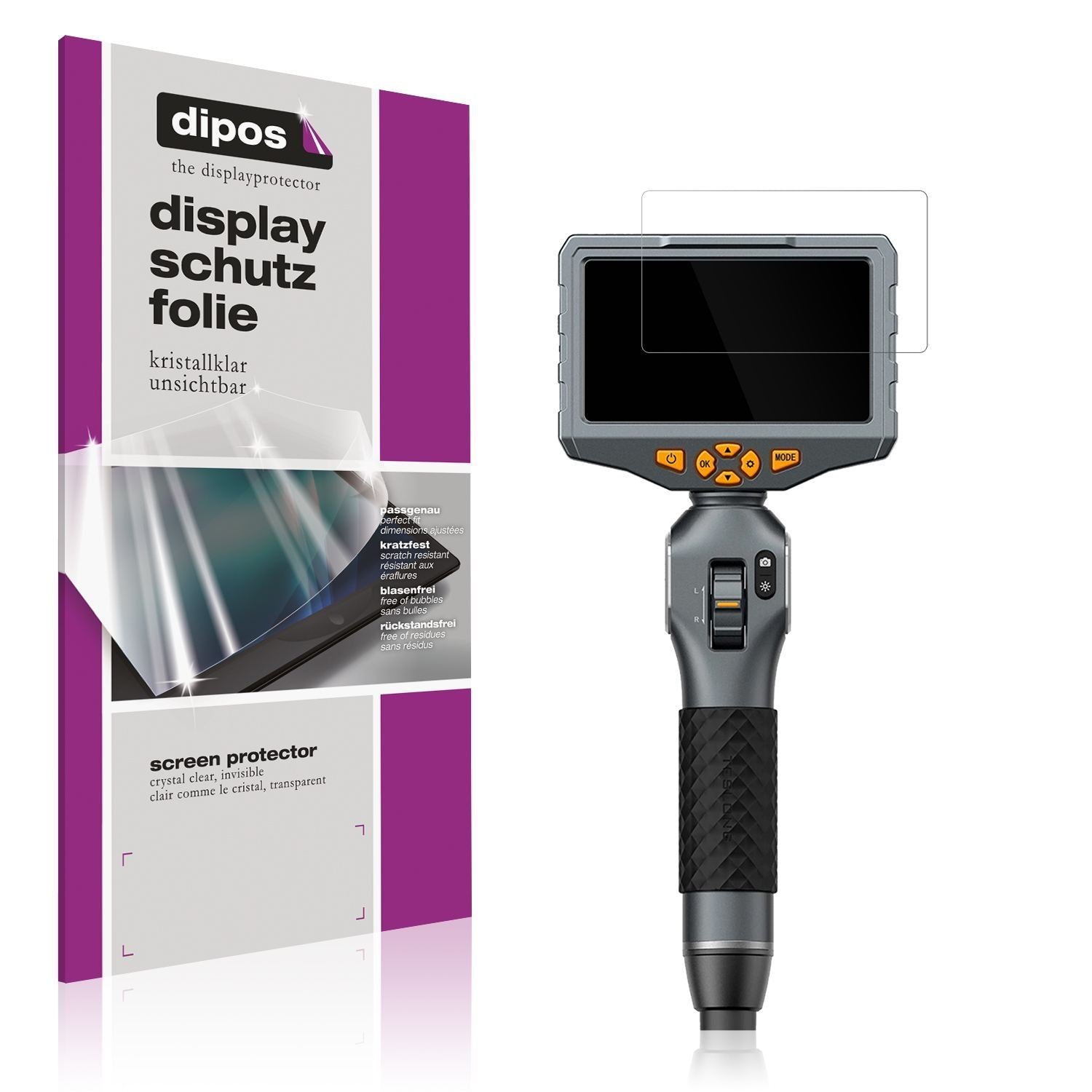 4x Schutzfolie klar für Teslong TD500 Display-Schu (1)