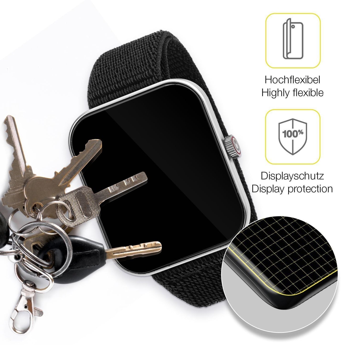2x 3D Full Cover Schutzfolie für Sector Smartwatch (3)