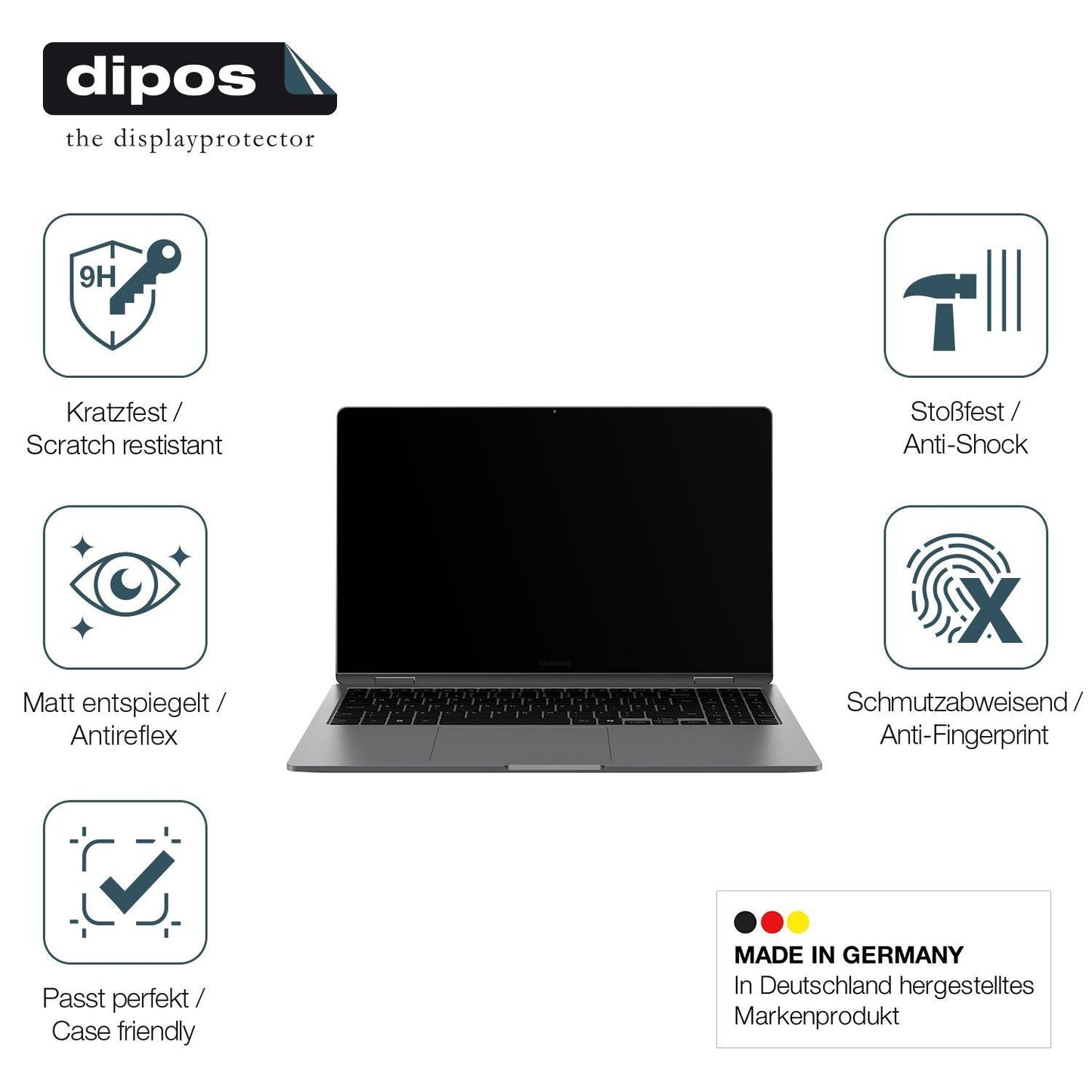 2x 9H Schutzfolie matt für Samsung Galaxy Book 2 P (7)