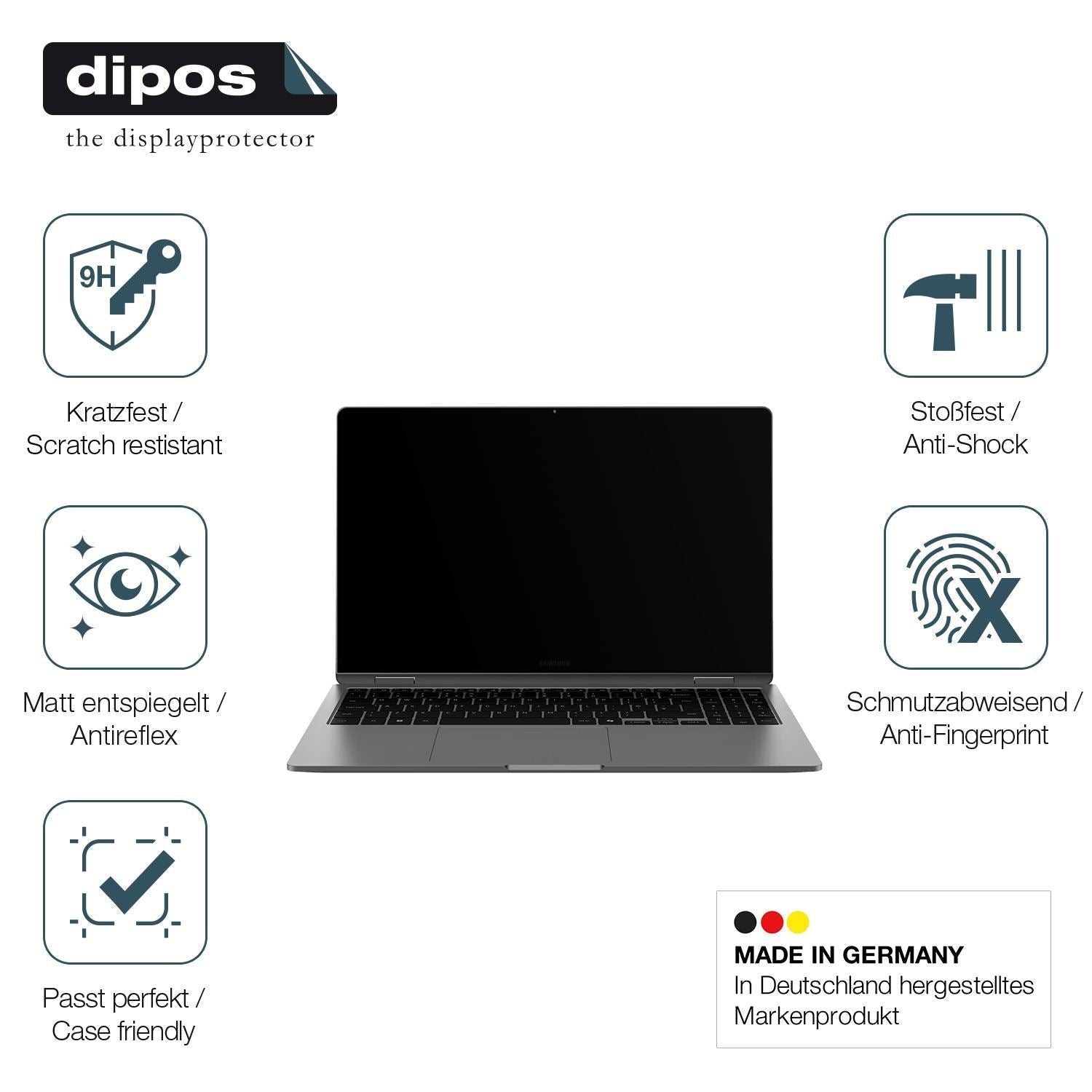 2x 9H Schutzfolie matt für Samsung Galaxy Book 2 P (7)