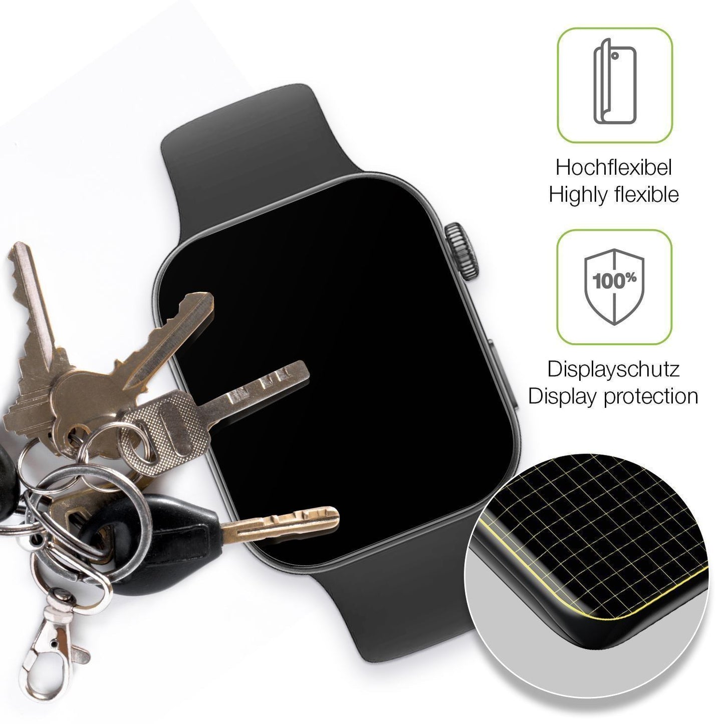 2x Full Cover Schutzfolie matt für Huawei Watch Fi (3)