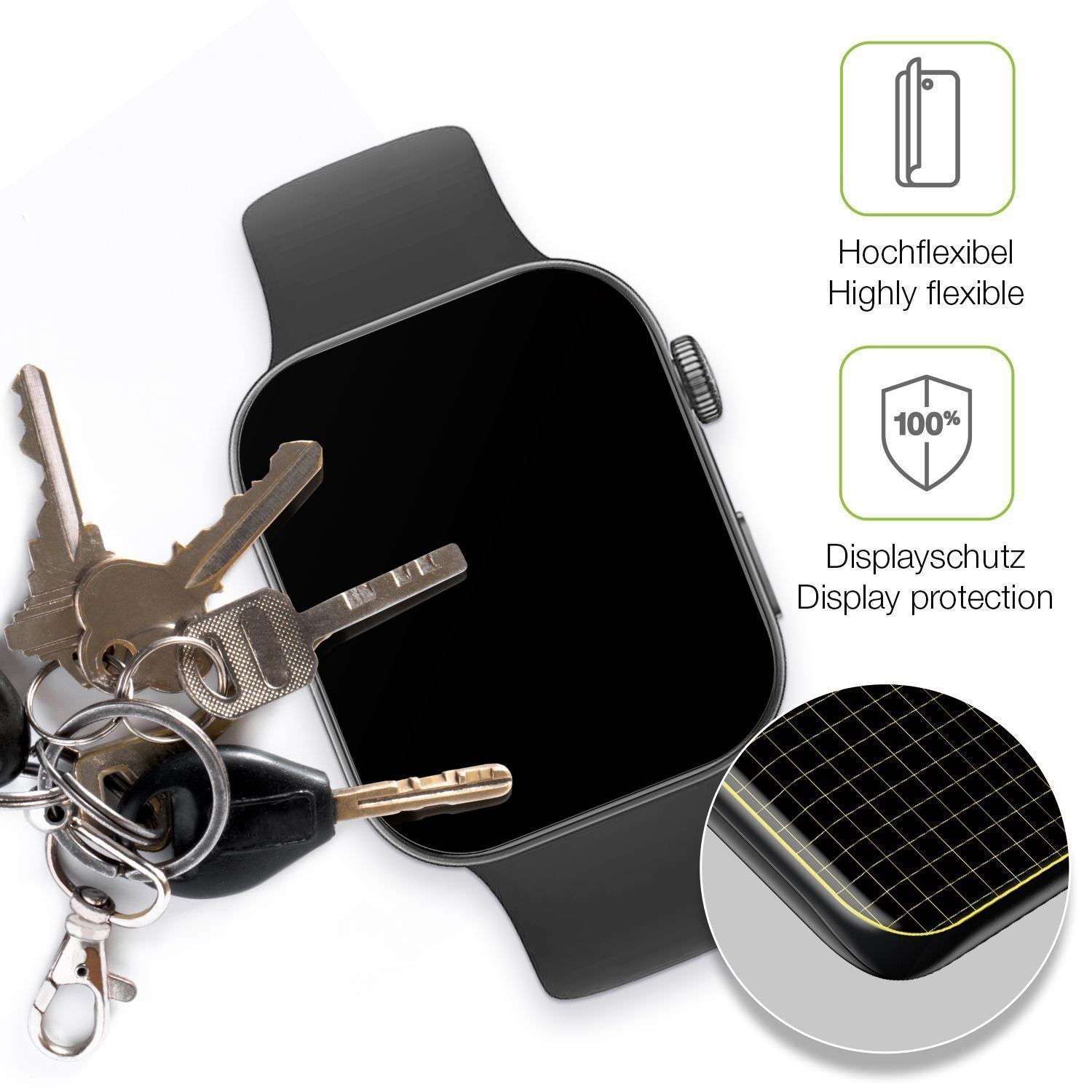 2x Full Cover Schutzfolie matt für Huawei Watch Fi (3)