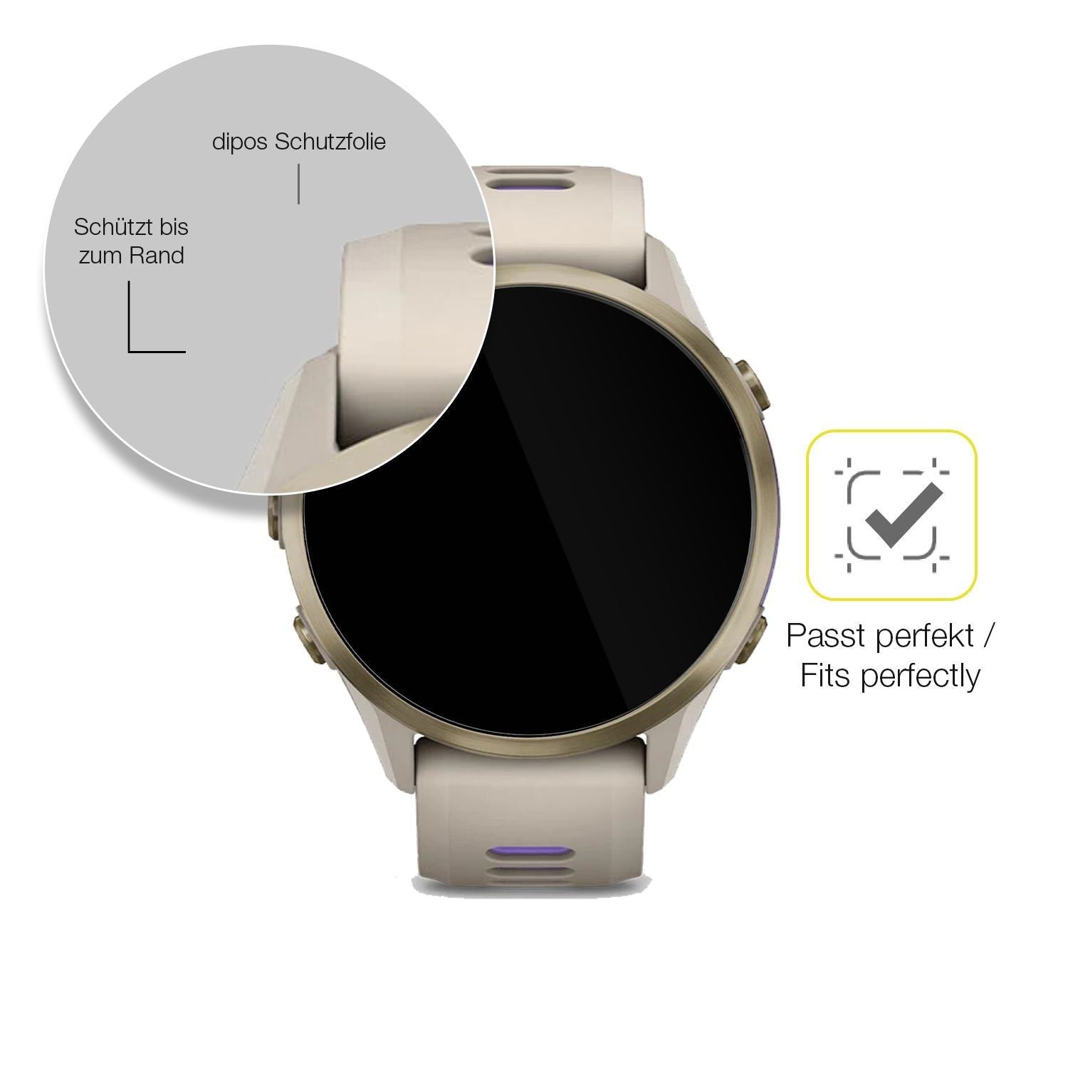 2x 3D Full Cover Schutzfolie für Garmin Forerunner (6)