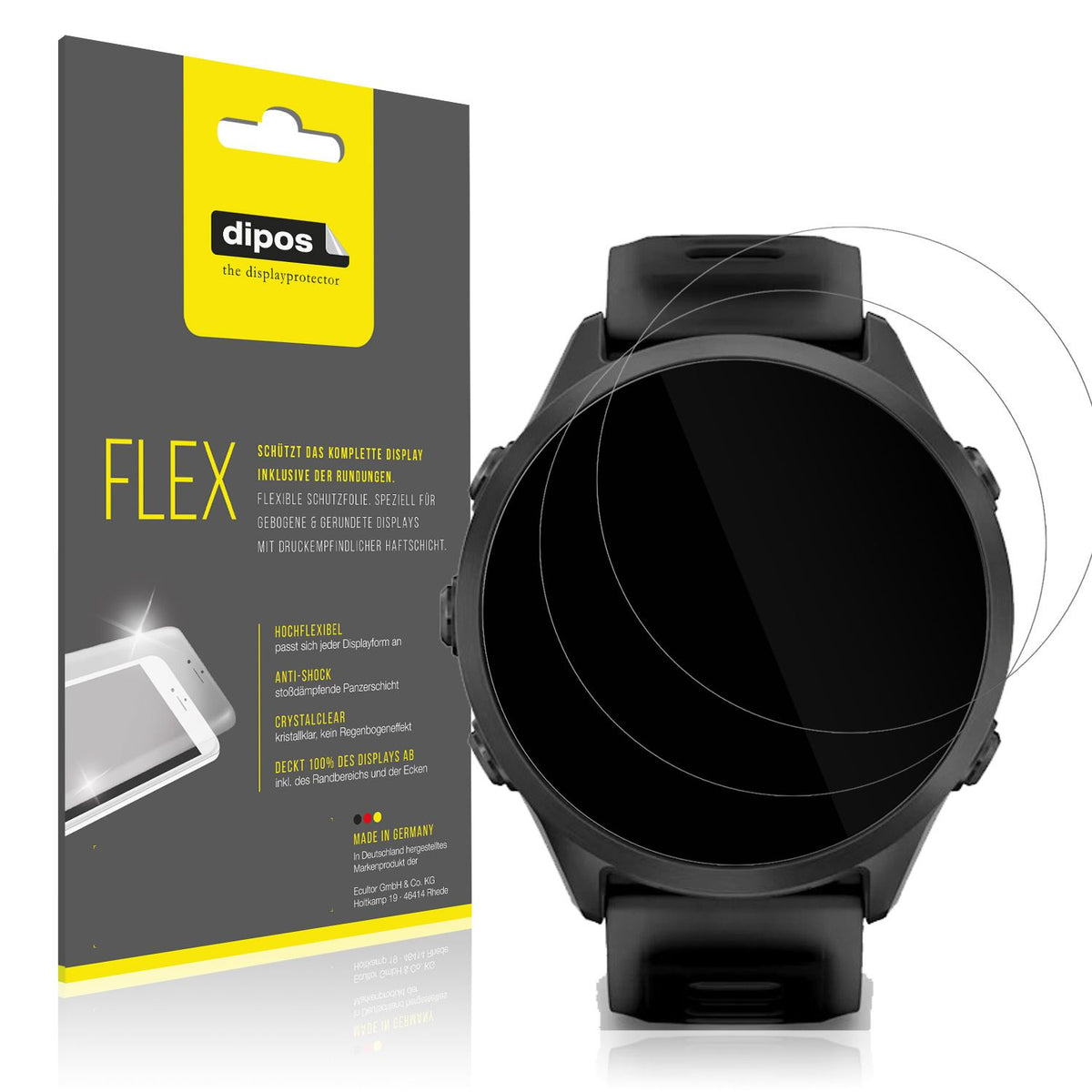 2x 3D Full Cover Schutzfolie für Garmin Forerunner (1)