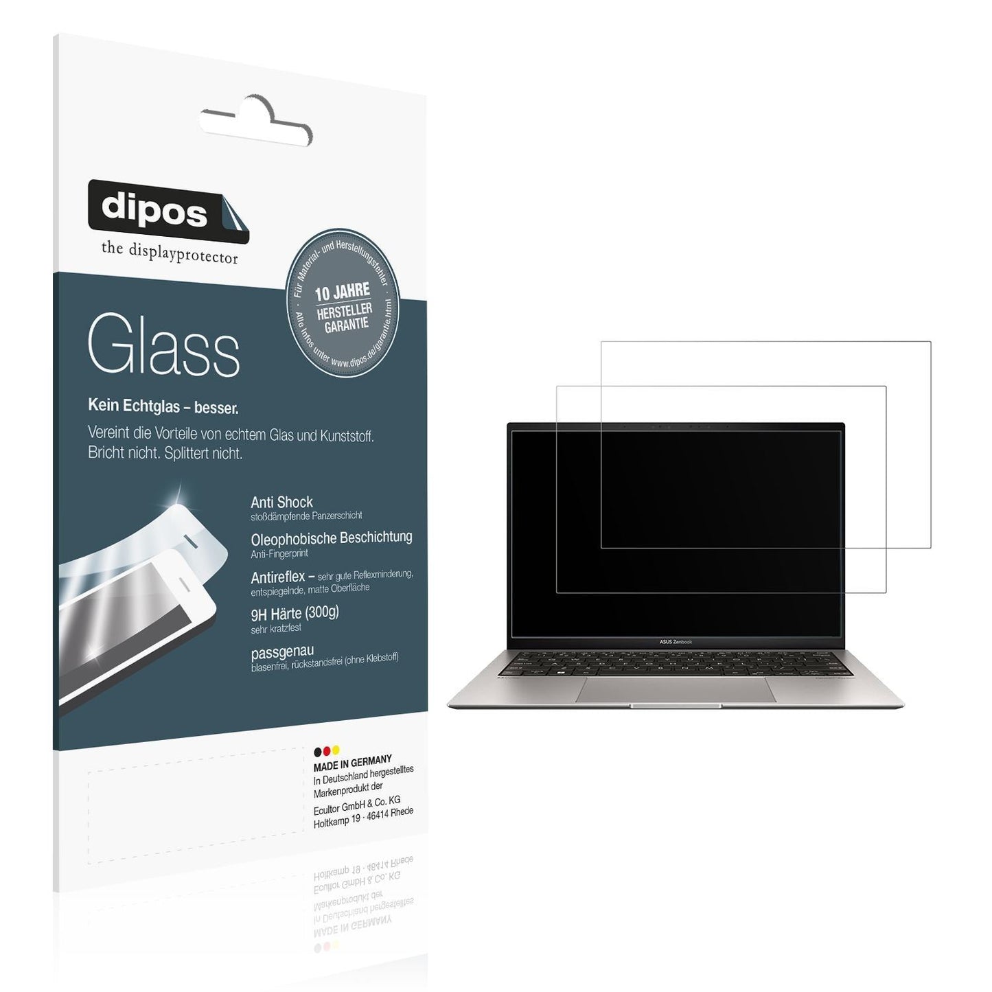 2x 9H Schutzfolie matt für Asus ZenBook S 13 OLED  (1)