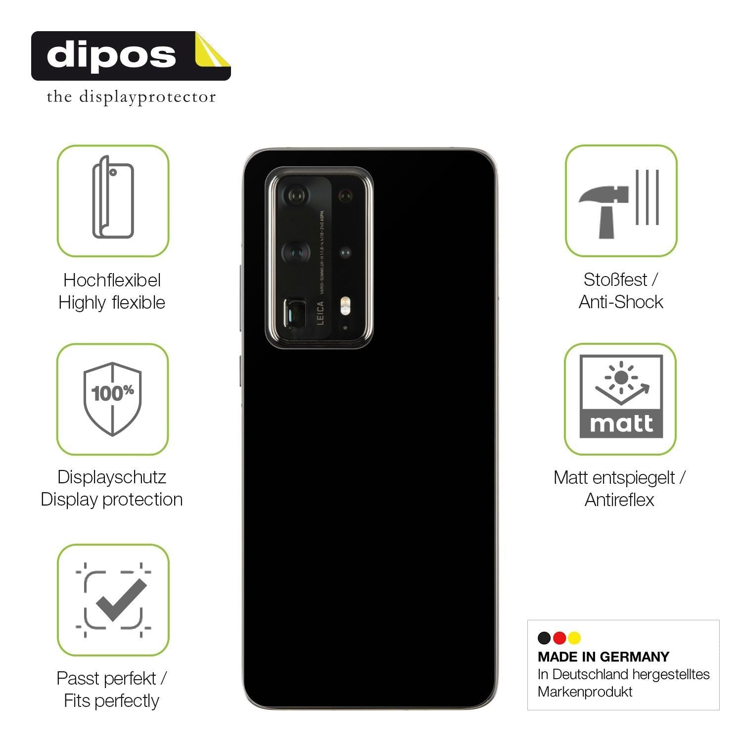 2x Full Cover Schutzfolie matt für Huawei P40 Pro  (7)