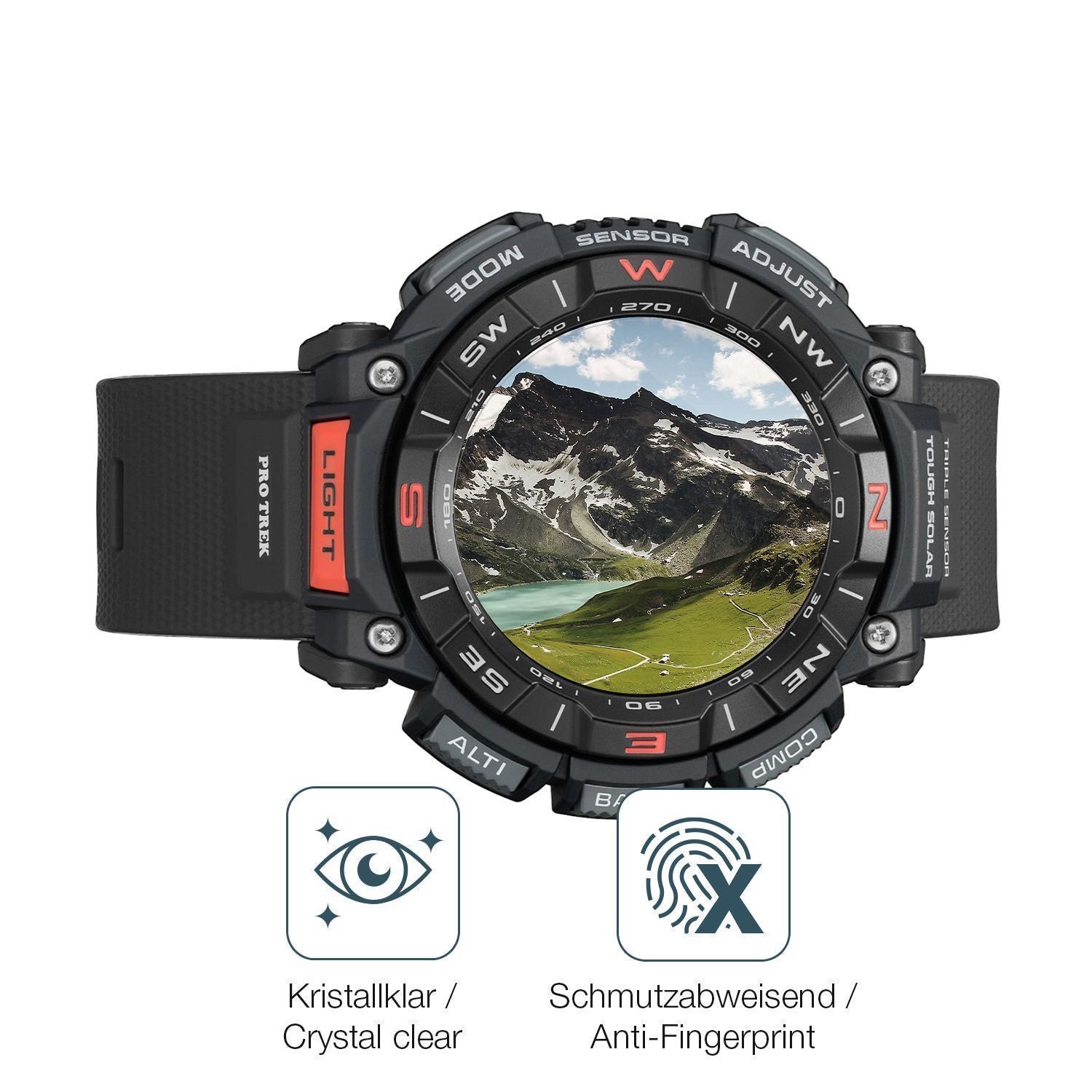 2x 9H Schutzfolie für Casio Pro Trek PRG-340 Panze (5)