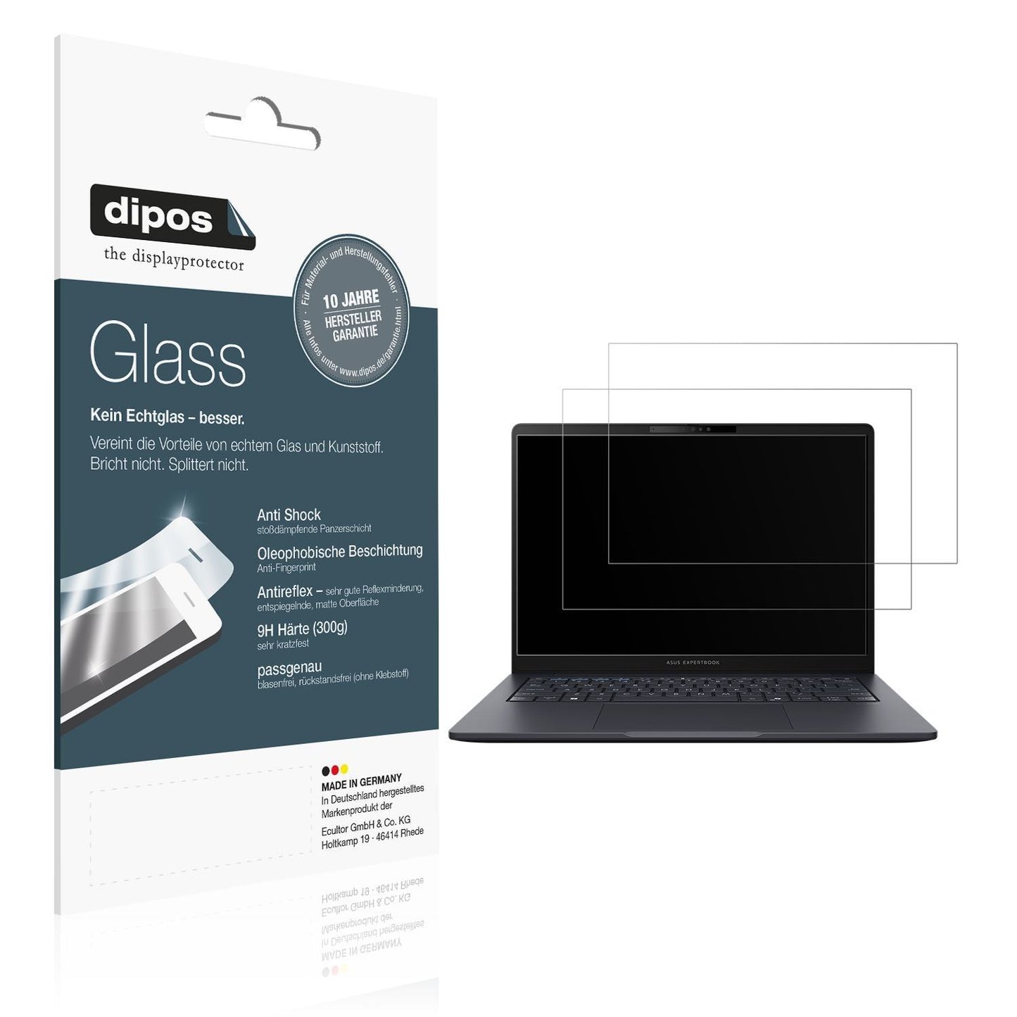2x 9H Schutzfolie matt für Asus ExpertBook B3 B340 (1)
