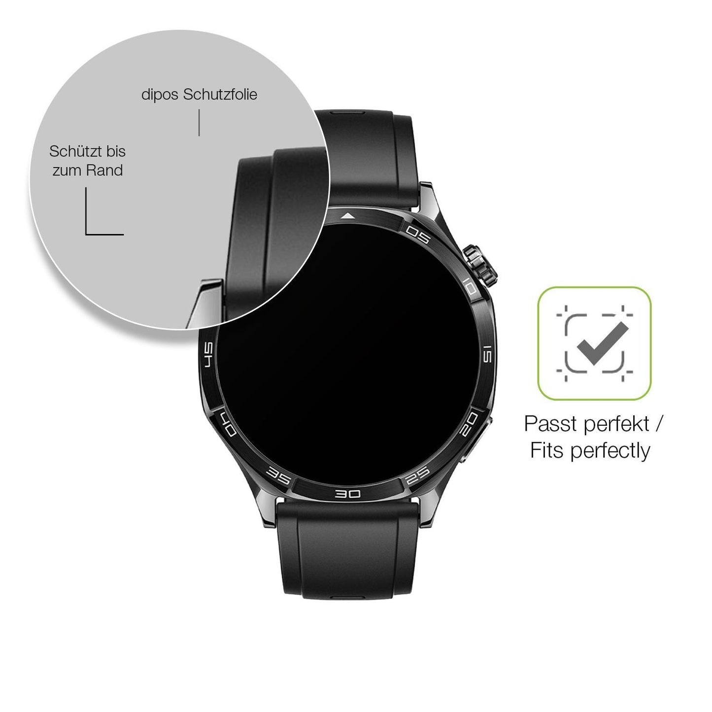 2x Full Cover Schutzfolie matt für Huawei Watch 5  (6)