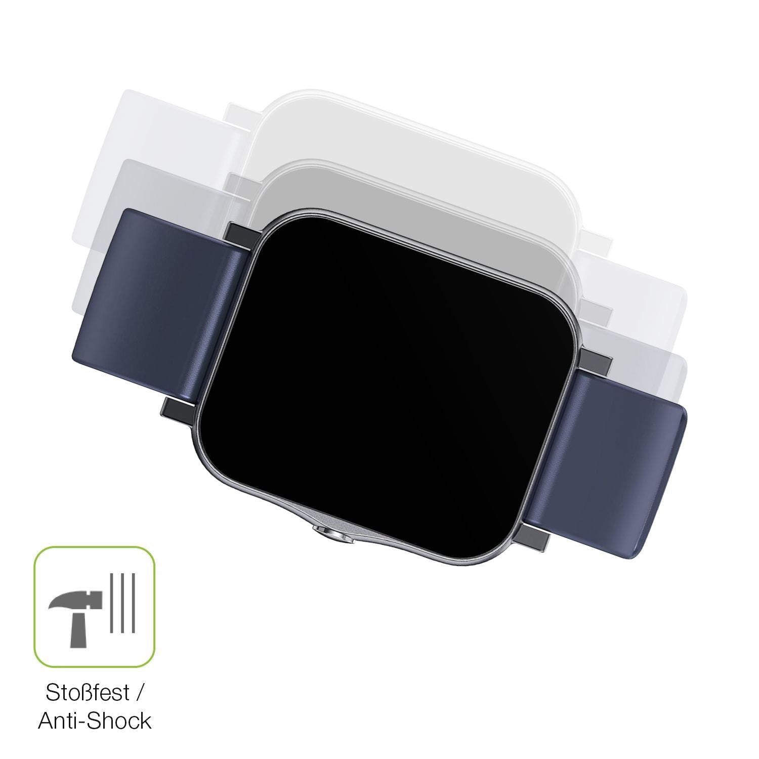 2x Full Cover Schutzfolie matt für Qnix Smartwatch (4)
