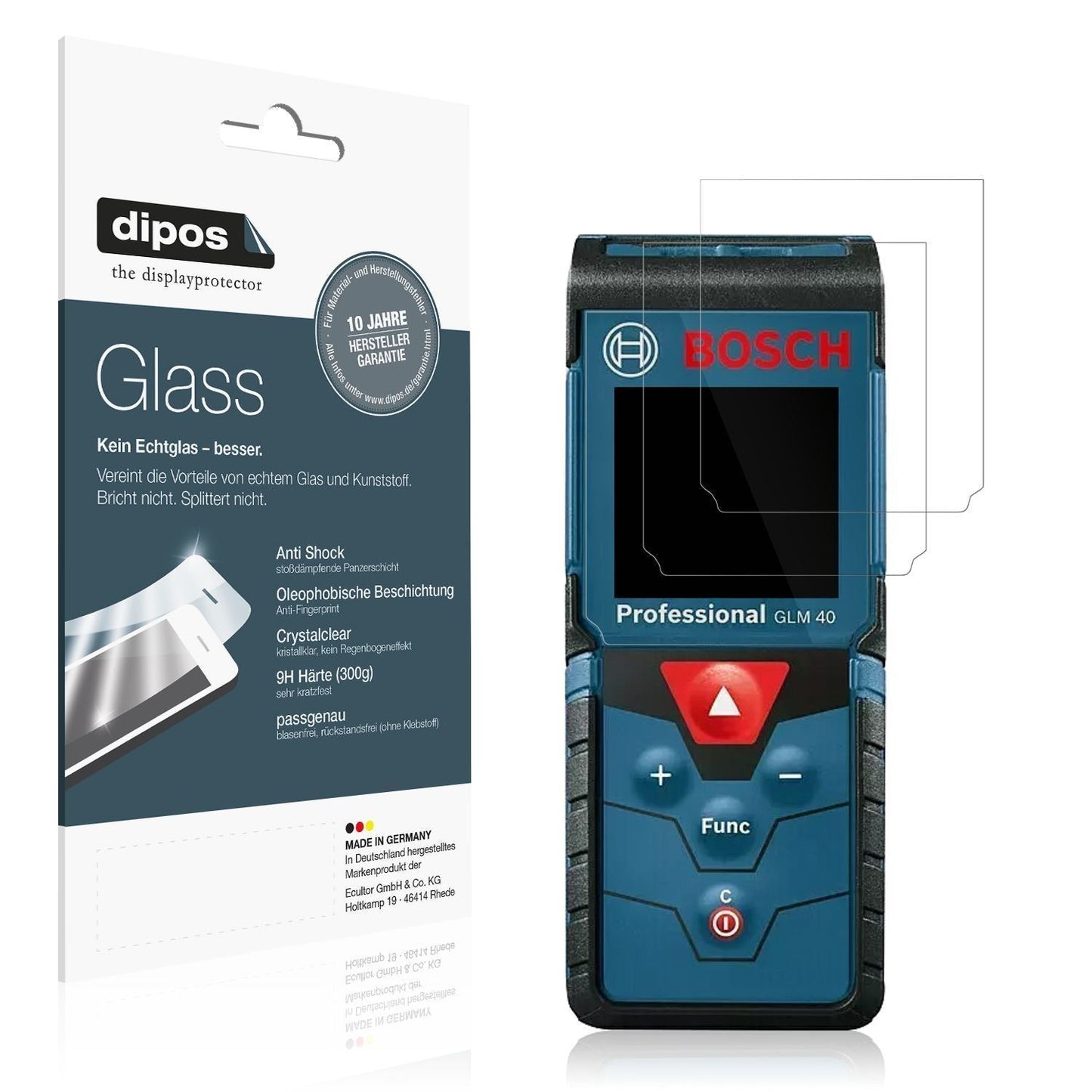 2x 9H Schutzfolie für Bosch Professional Laser GLM (1)