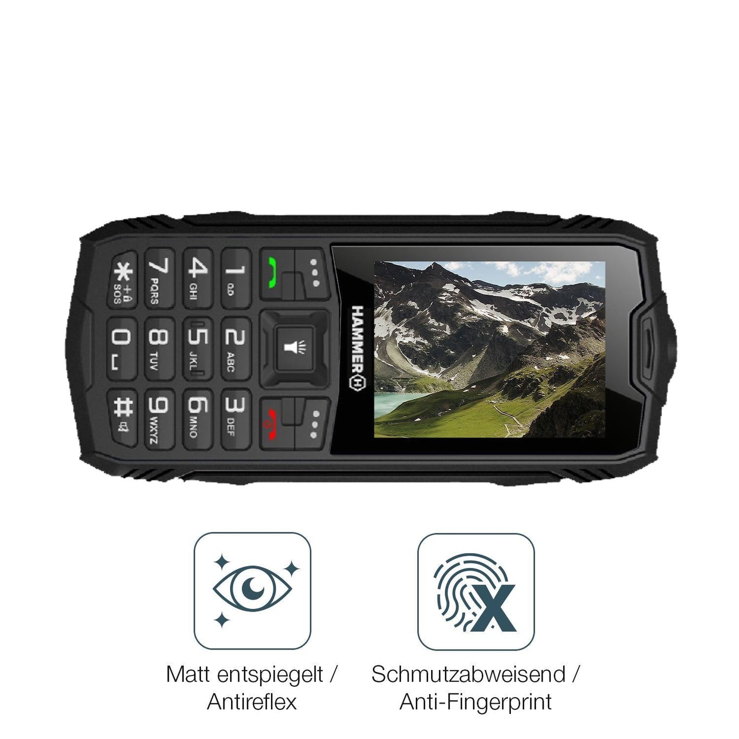 2x 9H Schutzfolie matt für Hammer Rock LTE Panzerf (5)