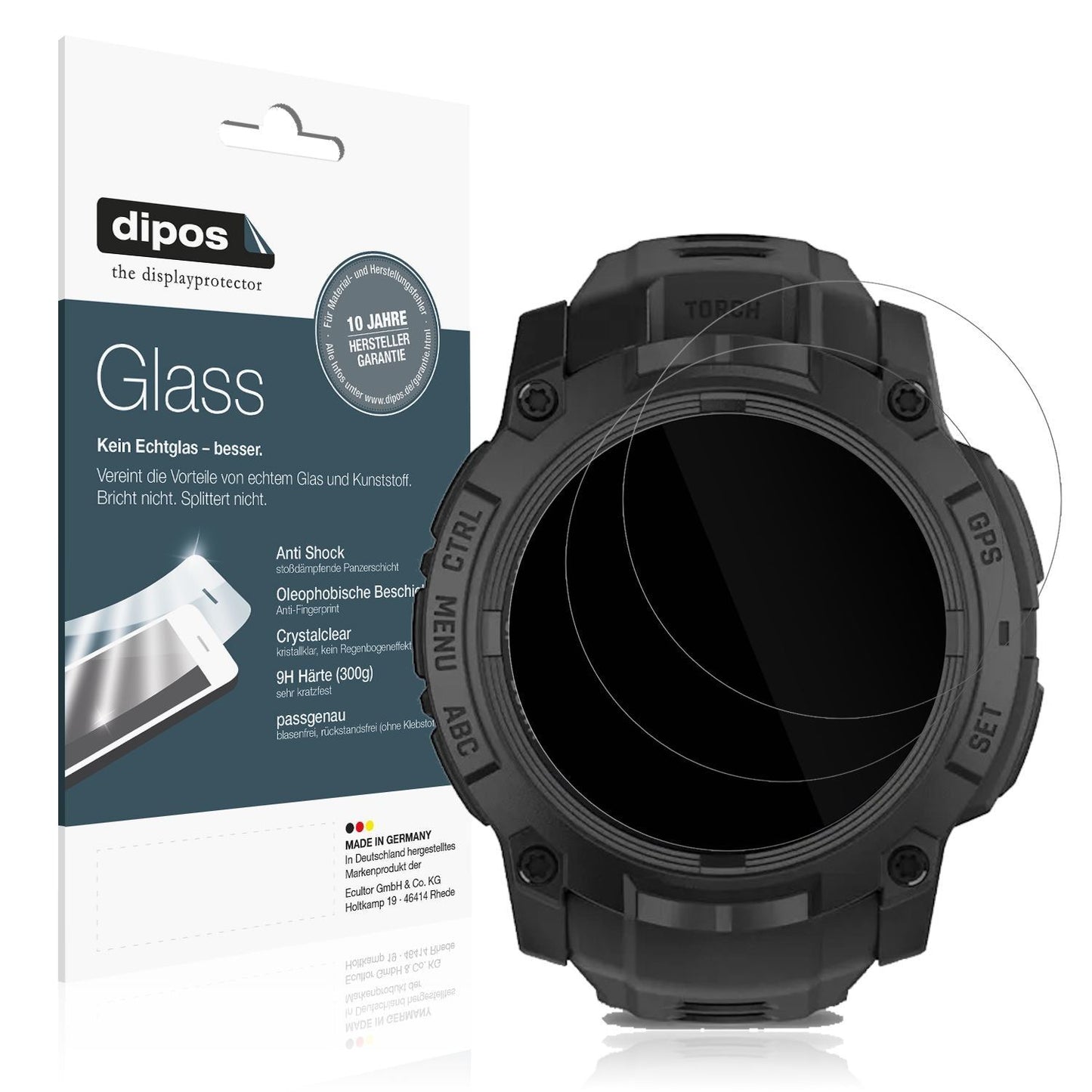 2x 9H Schutzfolie für Garmin Instinct 3 AMOLED Tac (1)