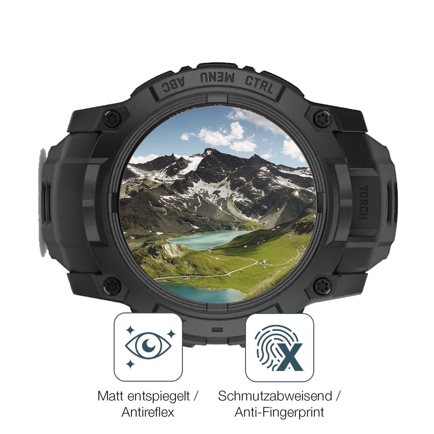 2x 9H Schutzfolie matt für Garmin Instinct 3 AMOLE (5)
