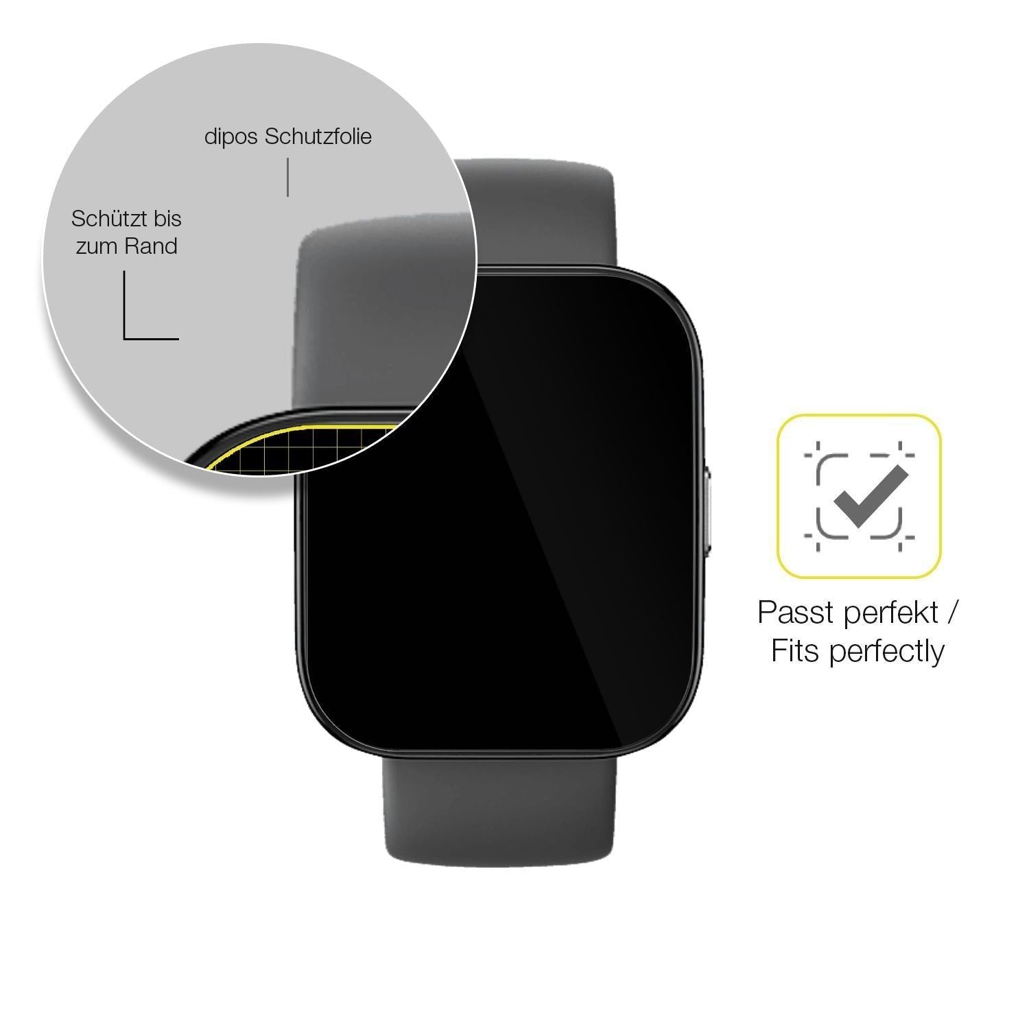 2x 3D Full Cover Schutzfolie für Amazfit Bip 5 46m (6)