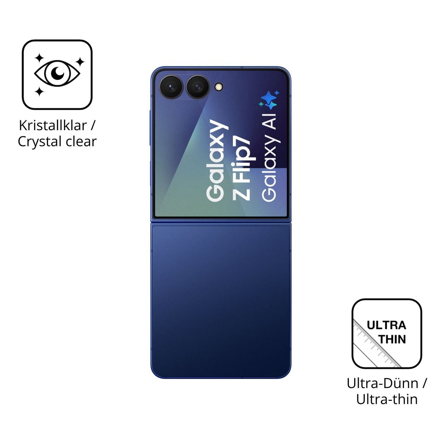 4x Schutzfolie klar für Samsung Galaxy Z Flip7 Aus (7)