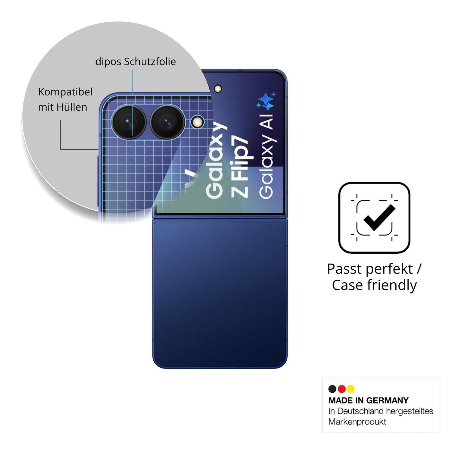 4x Schutzfolie klar für Samsung Galaxy Z Flip7 Aus (8)