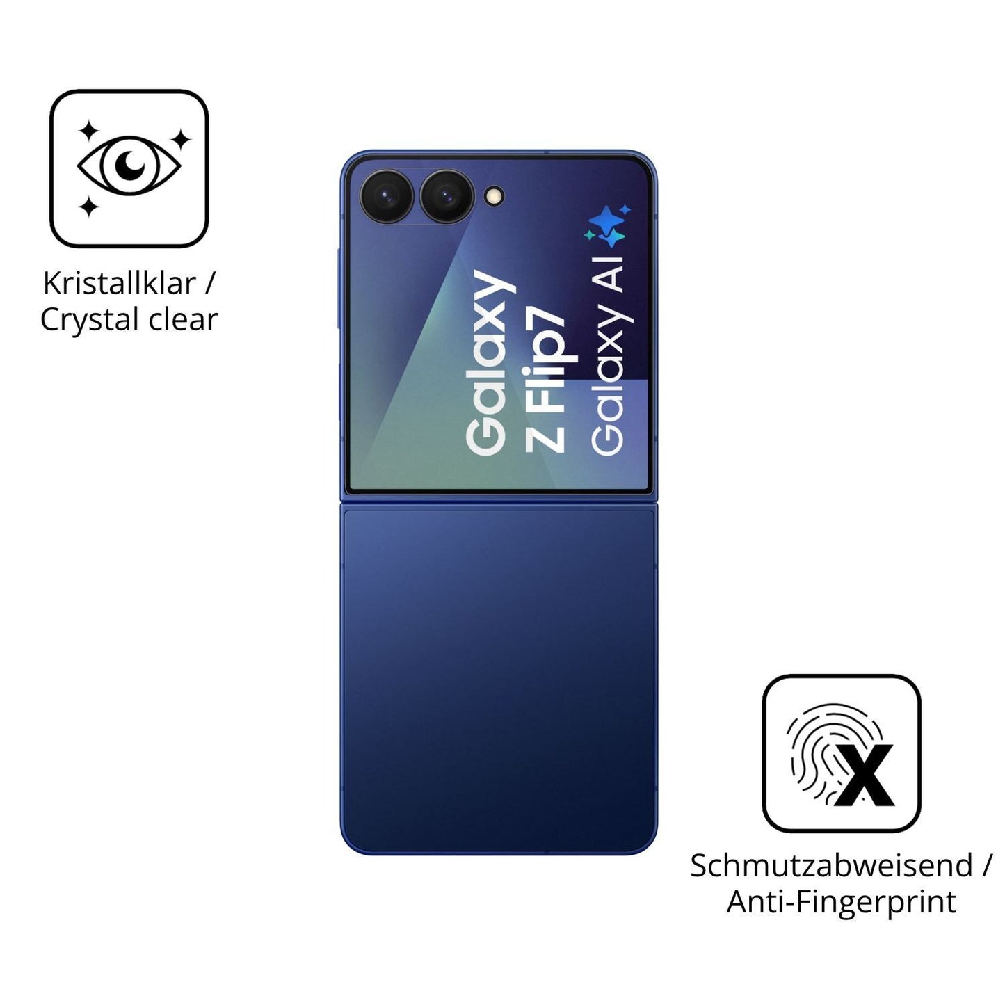 2x 9H Schutzfolie für Samsung Galaxy Z Flip7 Ausse (7)
